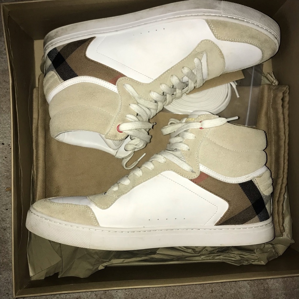 Size 11 Burberry High Tops, great condition check the bottom soles. OBO no lowbs